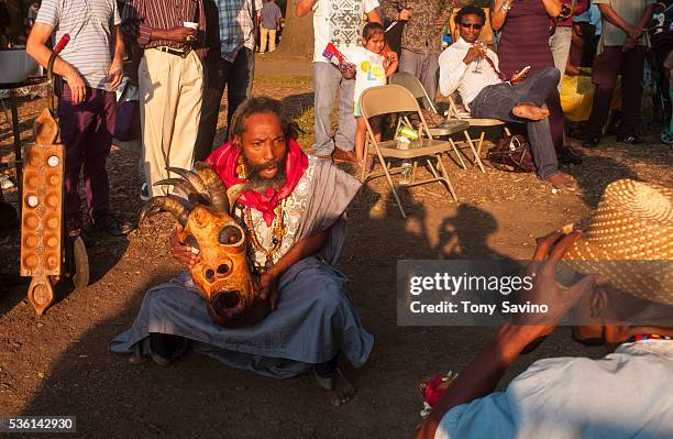 Bwa Kayman Vodou Ceremony, Brooklyn, NY, 16 August 2014 - Vodou ceremony in Prospect Park, Brooklyn, NY, commemorating the Bwa Kayman ceremony. Bois...