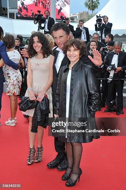 Jack Lang,wife Monique Buczynski and daughter attends the Premiere of 'Dheepan' during the 68th Cannes Film Festival, on May 21, 2015 in Cannes,...