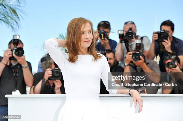 Isabelle Huppert attends the 'Valley Of Love' Photocall during the 68th annual Cannes Film Festival on May 22, 2015