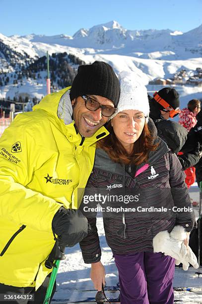 Manu Katche with his wife Laurence attend the "Etoiles du Sport" 2010, in La Plagne.