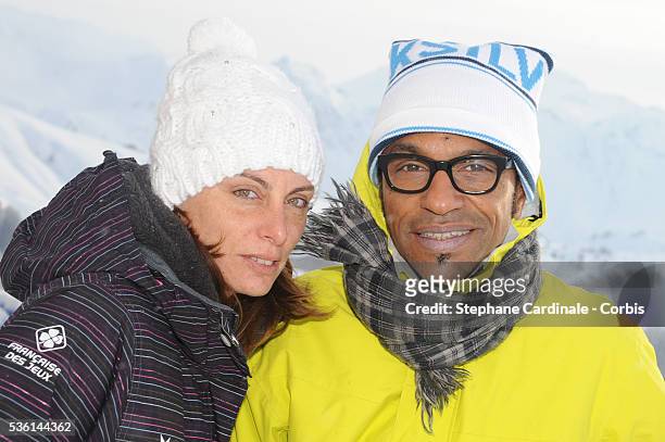 Manu Katche with his wife Laurence attend the "Etoiles du Sport" 2010, in La Plagne.