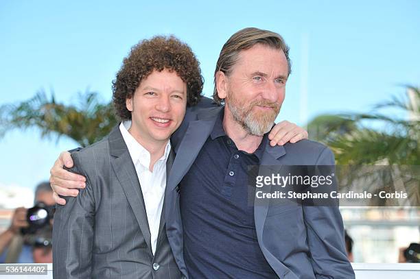 Michel Franco and Tim Roth attends the 'Chronic' Photocall during the 68th annual Cannes Film Festival on May 22, 2015