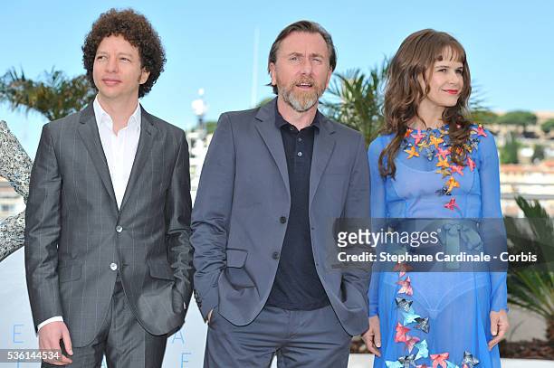 Michel Franco, Tim Roth and Nailea Norvind attend the 'Chronic' Photocall during the 68th annual Cannes Film Festival on May 22, 2015
