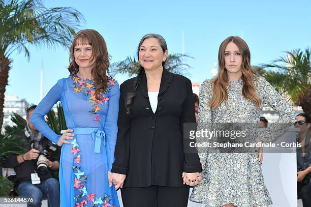 Nailea Norvind, Robin Bartlett and Sarah Sutherland attend the 'Chronic' Photocall during the 68th annual Cannes Film Festival on May 22, 2015