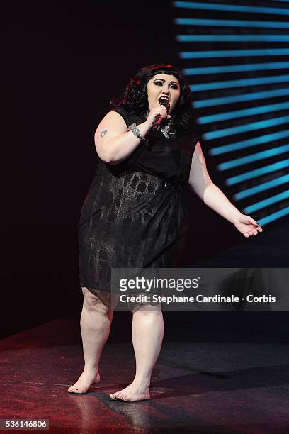 Beth Ditto performs at the Etam Fashion Show Spring/Summer 2011 Collection Launch at Le Grand Palais, in Paris.