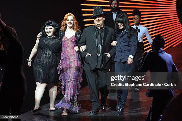 Beth Ditto, Karen Elson, Boy George and Alison Mosshart attend the Etam Fashion Show Spring/Summer 2011 Collection Launch at Le Grand Palais, in...