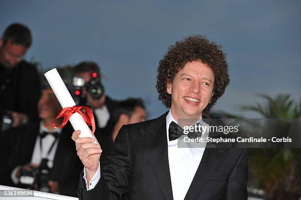 Director Michel Franco, winner of the Best Screenplay Prize for his film 'Chronic' at a photocall for the winners of the Palme d'Or during the 68th...