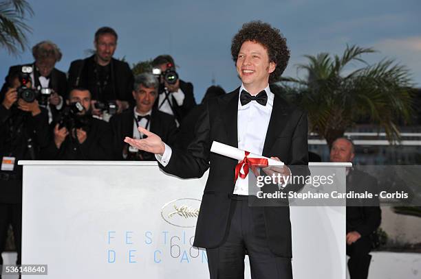 Director Michel Franco, winner of the Best Screenplay Prize for his film 'Chronic' at a photocall for the winners of the Palme d'Or during the 68th...