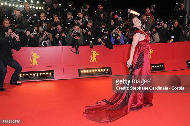 German actress Christine Neubauer attends the 'True Grit' Premiere, during the 61st Berlin Film Festival at Berlinale Palace.