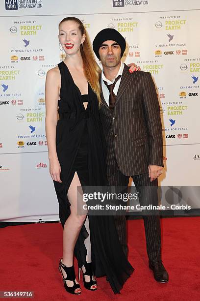 Pheline Roggan and director Fatih Akin attend the Cinema for Peace Gala at the Konzerthaus Am Gendarmenmark, during the 61st Berlin International...