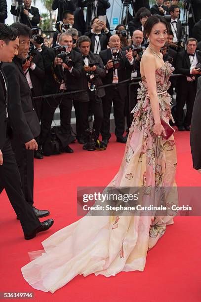 Shu Qi attends the closing ceremony and 'Le Glace Et Le Ciel' Premiere during the 68th annual Cannes Film Festival on May 24, 2015