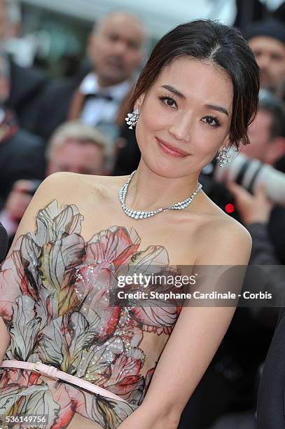 Shu Qi attends the closing ceremony and 'Le Glace Et Le Ciel' Premiere during the 68th annual Cannes Film Festival on May 24, 2015