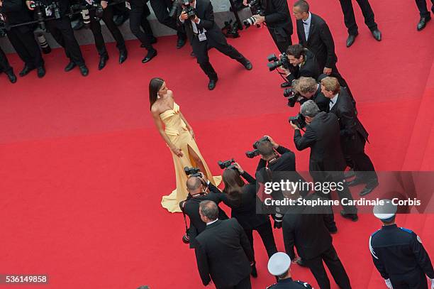 Izabel Goulart attends at the closing ceremony and 'Le Glace Et Le Ciel' Premiere during the 68th annual Cannes Film Festival on May 24, 2015