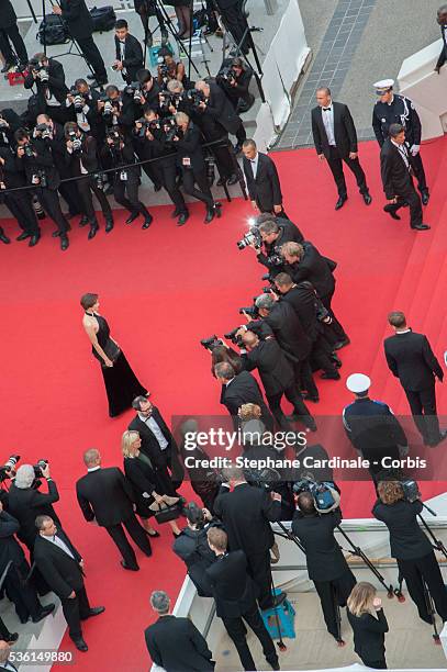 Laetitia Casta attends at the closing ceremony and 'Le Glace Et Le Ciel' Premiere during the 68th annual Cannes Film Festival on May 24, 2015