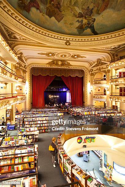 the splendid bookshop, palemro district in buenos aires - buenos aires art stock pictures, royalty-free photos & images