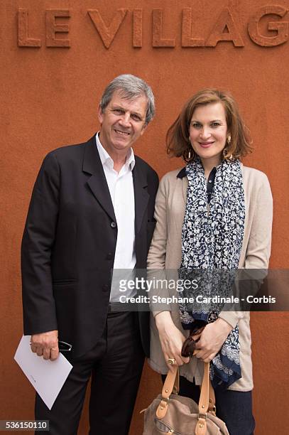 Patrick Chene and Armelle attend the 2015 Roland Garros French Tennis Open - Day Three, on May 26, 2015 in Paris, France.