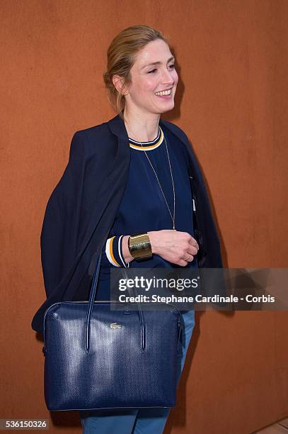 Julie Gayet attends the 2015 Roland Garros French Tennis Open - Day Four, on May 26, 2015 in Paris, France.