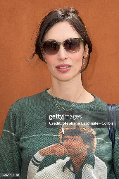 Geraldine Maillet attends the 2015 Roland Garros French Tennis Open - Day Six, on May 26, 2015 in Paris, France.