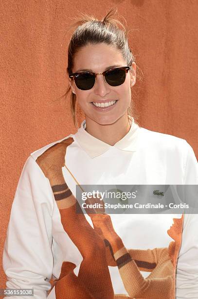 Laury Thilleman attends the 2015 Roland Garros French Tennis Open - Day Six, on May 26, 2015 in Paris, France.