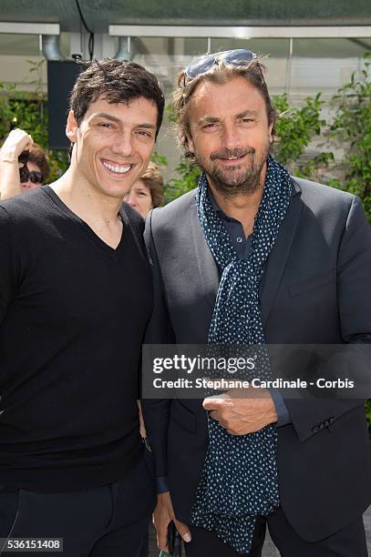 Taig Khris and Henri Leconte attend the 2015 Roland Garros French Tennis Open - Day Seven, on May 30, 2015 in Paris, France.