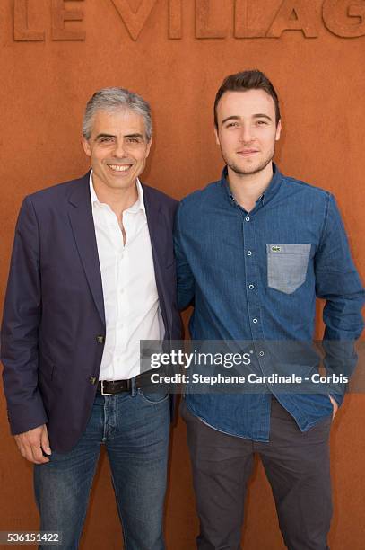 Jean-Philippe Gatien and Simon Gauzy attend the 2015 Roland Garros French Tennis Open - Day Seven, on May 30, 2015 in Paris, France.