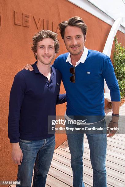 Baptiste Lecaplain and Vincent Cerutti attend the 2015 Roland Garros French Open - Day Nine, on June 1, 2015 in Paris, France.