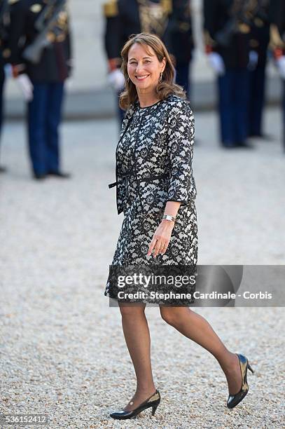 French Minister for Ecology Segolene Royal arrives at the State Dinner offered by French President François Hollande at the Elysee Palace on June 2,...