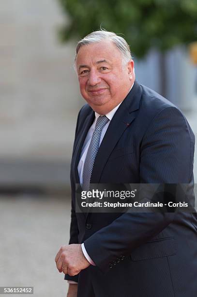 French Senate President Gerard Larcher arrives at the State Dinner offered by French President François Hollande at the Elysee Palace on June 2, 2015...