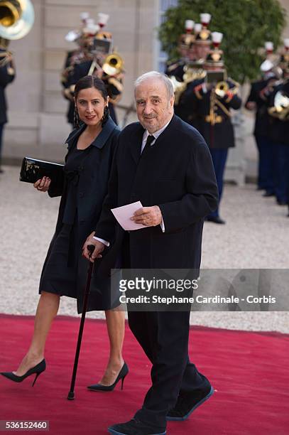 Writer Jean-Claude Carriere arrives at the State Dinner offered by French President François Hollande at the Elysee Palace on June 2, 2015 in Paris,...