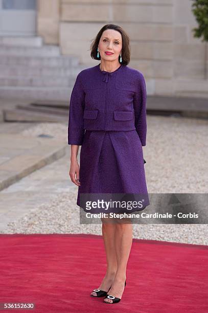 Singer Luz Casal arrives for the State Dinner at the State Dinner offered by French President François Hollande at the Elysee Palace on June 2, 2015...