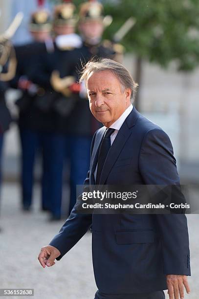 Jean-Pierre Bel arrives for the State Dinner at the State Dinner offered by French President François Hollande at the Elysee Palace on June 2, 2015...