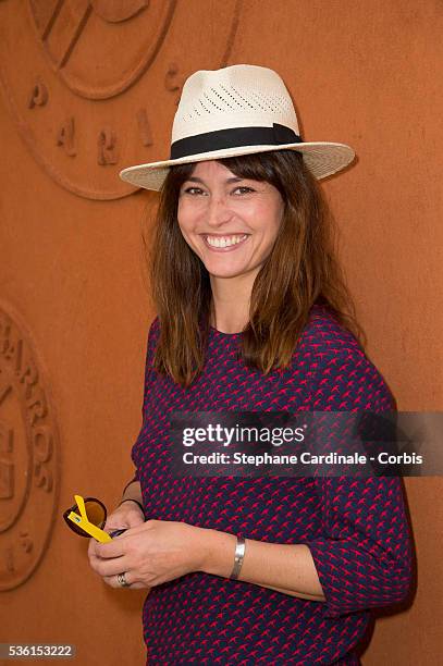 Anne Charrier attends the 2015 Roland Garros French Tennis Open - Day Twelve, on June 4, 2015 in Paris, France.