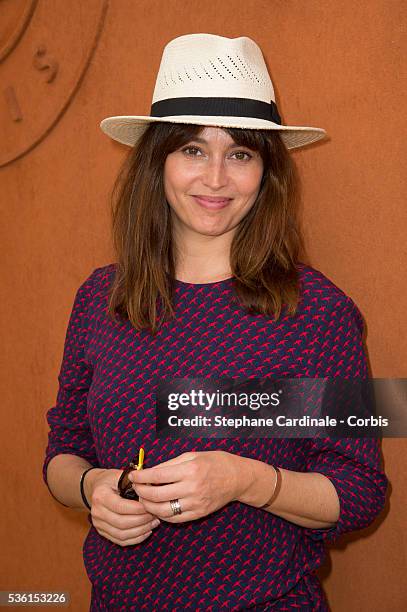 Anne Charrier attends the 2015 Roland Garros French Tennis Open - Day Twelve, on June 4, 2015 in Paris, France.