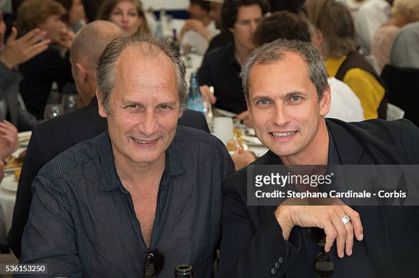 Hippolyte Girardot and Louis Laforge attend the 2015 Roland Garros French Tennis Open - Day Eleven, on June 3, 2015 in Paris, France.