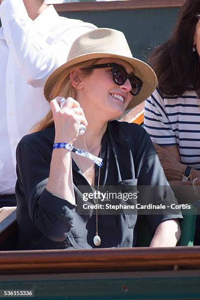 Julie Gayet attends the 2015 Roland Garros French Tennis Open - Day Twelve, on June 4, 2015 in Paris, France.