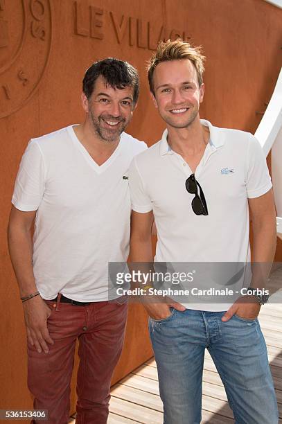 Stephane Plaza and Cyril Feraud attend the 2015 Roland Garros French Tennis Open - Day Twelve, on June 4, 2015 in Paris, France.