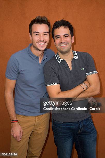 Alex Goude with husband Romain attend the 2015 Roland Garros French Tennis Open - Day Twelve, on June 4, 2015 in Paris, France.