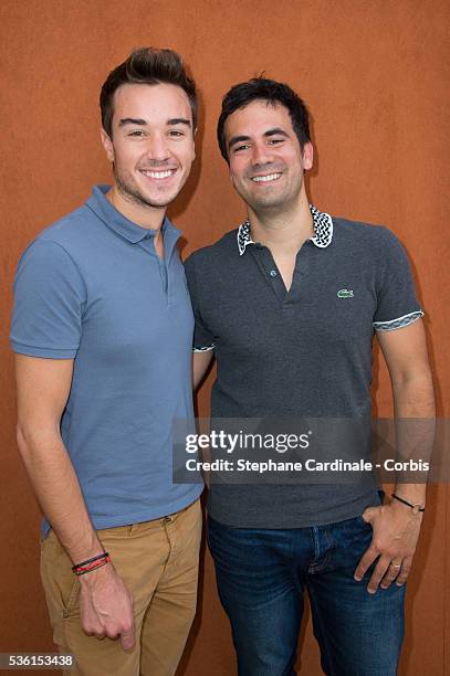 Alex Goude with husband Romain attend the 2015 Roland Garros French Tennis Open - Day Twelve, on June 4, 2015 in Paris, France.