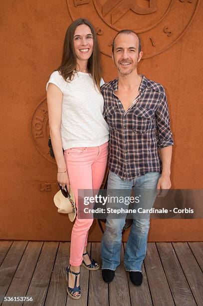 Singer Calogero and his wife Marie attend the 2015 Roland Garros French Tennis Open - Day Thirteen, on June 5, 2015 in Paris, France.