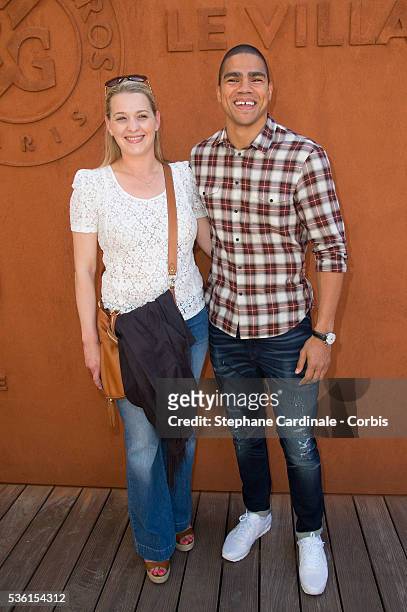 Daniel Narcisse and his Wife attend the 2015 Roland Garros French Tennis Open - Day Fourteen, on June 6, 2015 in Paris, France.