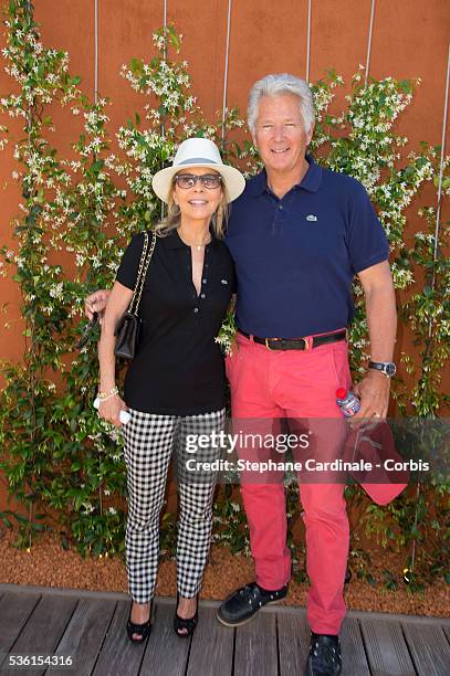 Pierre Dhostel and his Wife Carole attend the 2015 Roland Garros French Tennis Open - Day Fourteen, on June 6, 2015 in Paris, France.