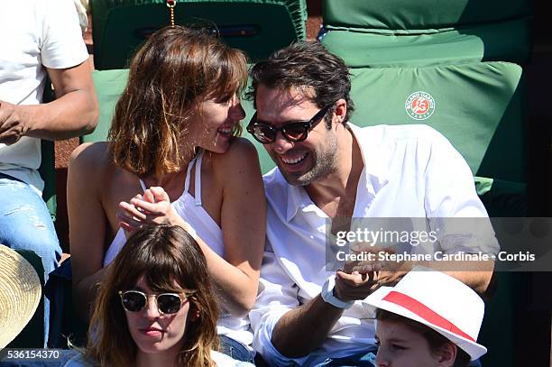 Doria Tillier and Nicolas Bedos attend the 2015 Roland Garros French Tennis Open - Day Fourteen, on June 6, 2015 in Paris, France.