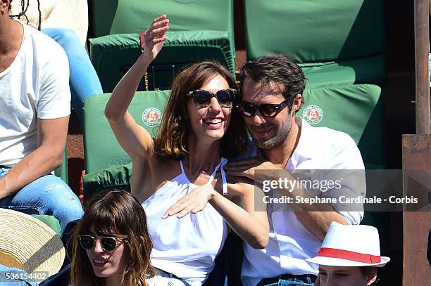 Doria Tillier and Nicolas Bedos attend the 2015 Roland Garros French Tennis Open - Day Fourteen, on June 6, 2015 in Paris, France.