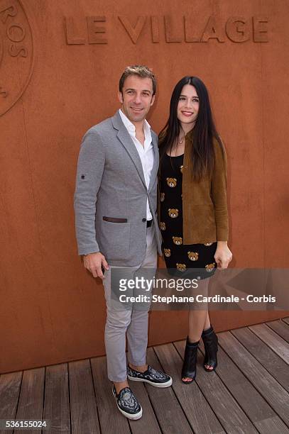Alessandro Del Piero and guest attend the Men's Singles Final of 2015 Roland Garros French Tennis Open - Day Fithteen, on June 7, 2015 in Paris,...