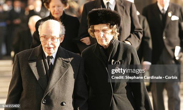 Otto of Habsburg attends the funeral of Grand Duchess of Luxembourg Josephine-Charlotte, daughter of former Belgian King Leopold III and sister of...