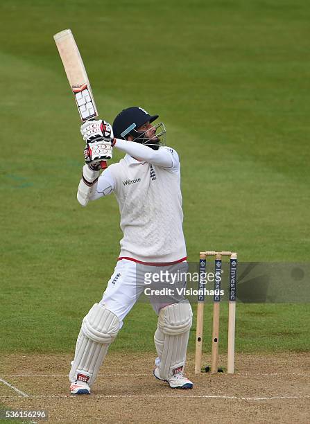 Moeen Ali of England batting during day two of the 2nd Investec Test match between England and Sri Lanka at Emirates Durham ICG on May 28, 2016 in...