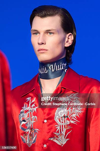 Model walks the runway during the Louis Vuitton Menswear Spring/Summer 2016 show as part of Paris Fashion Week on June 25, 2015 in Paris, France.