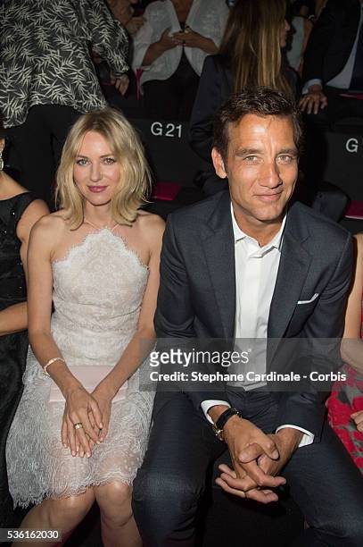 Actress Naomi Watts and Actor Clive Owen attend the Giorgio Armani Prive show as part of Paris Fashion Week Haute-Couture Fall/Winter 2015/2016. Held...