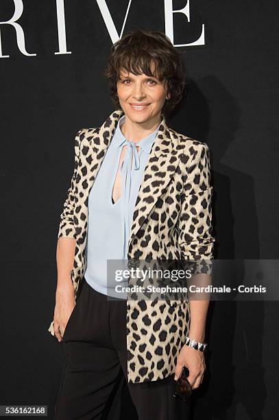 Juliette Binoche attends the Giorgio Armani Prive show as part of Paris Fashion Week Haute-Couture Fall/Winter 2015/2016. Held at Palais de Chaillot...