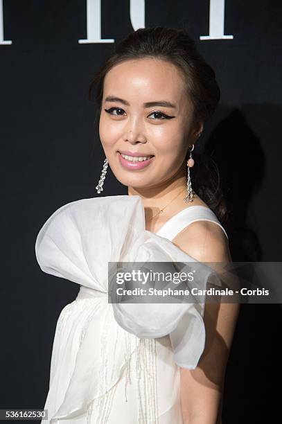 Miss Wen Wen attends the Giorgio Armani Prive show as part of Paris Fashion Week Haute-Couture Fall/Winter 2015/2016. Held at Palais de Chaillot on...